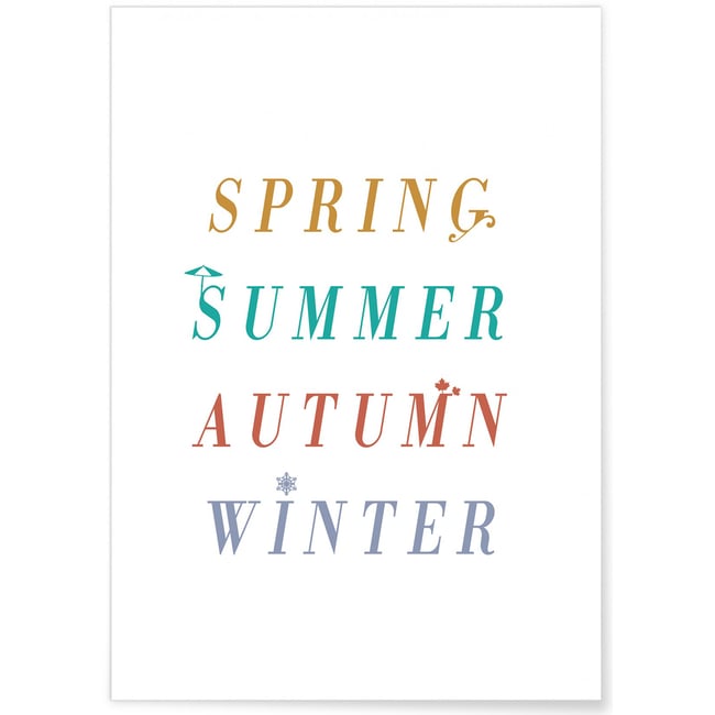Affiche Quatre saisons Couleur blanc <span itemprop=
