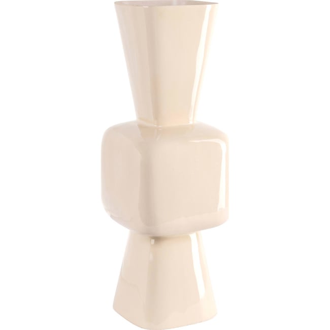 Vase sculptural en fer Couleur tapioca <span itemprop=