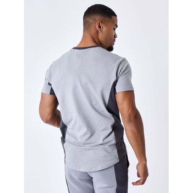 Ballon De Football Americain HLHDA Colorblock Col Rond Bleu, Gris
