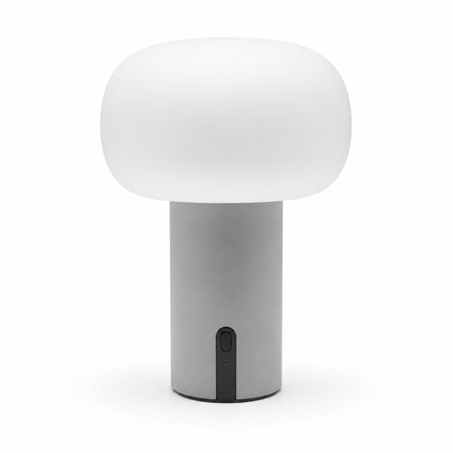 Lampe à poser LED sans fil rechargeable H 16.2 cm, métal et verre, LEA - ALTASSINA