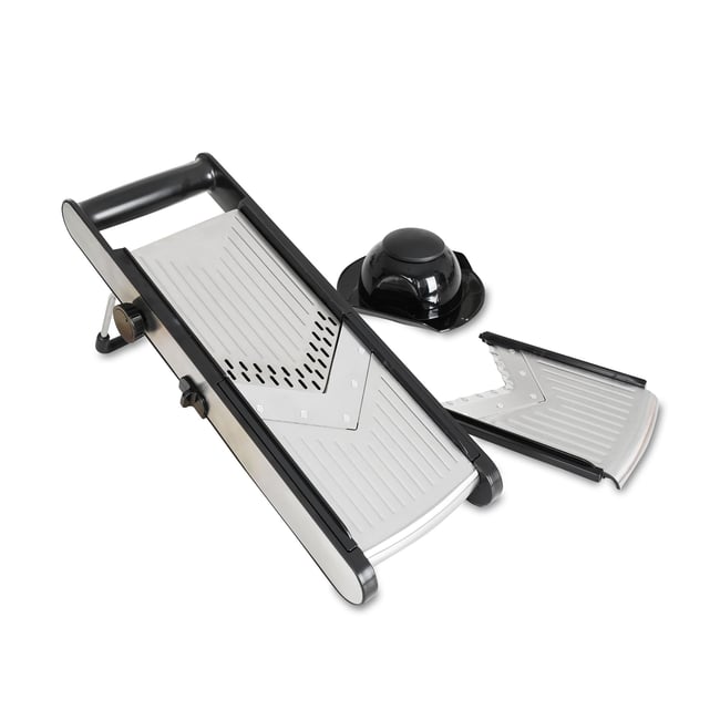 Mandoline sur pied en acier inoxydable inox <span itemprop=