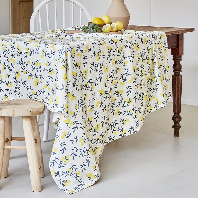 Nappe imprimée en métis, ZESTE DE CITRON jaune moyen <span itemprop=