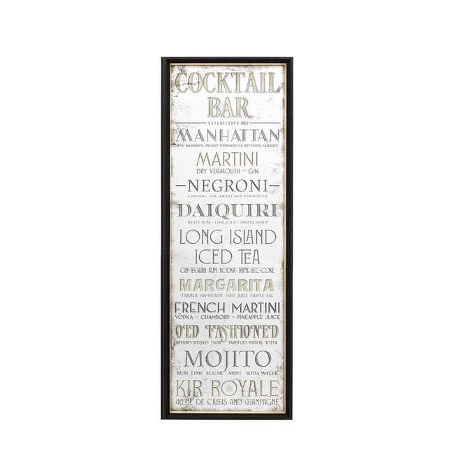 110cm Cocktail Bar Mirrored Wall Art, brown, SO'HOME