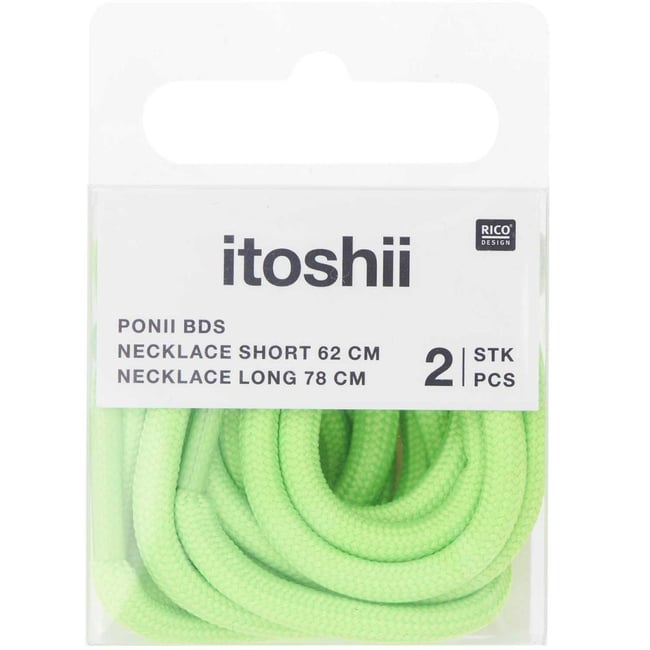 Itoshii pack 2 cordons 2 tailles vert fluo - RICO DESIGN