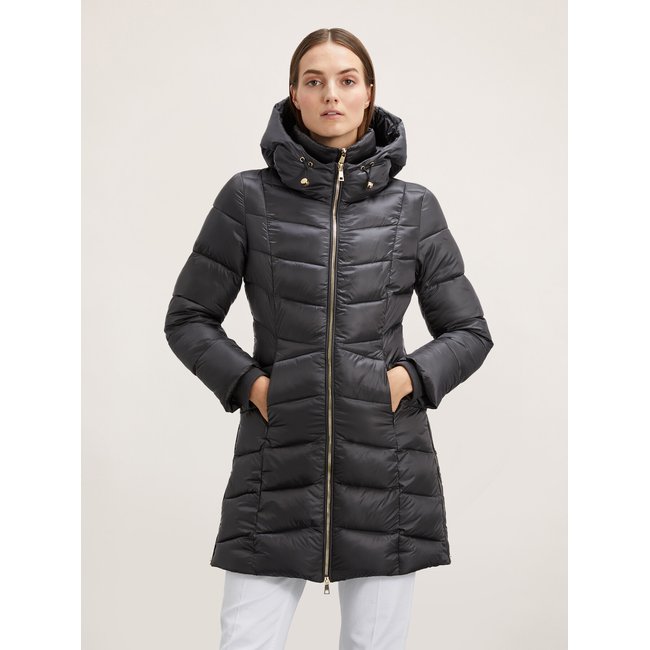 Veste matelassée slim avec capuche en 100% polyamide matelassé gris <span itemprop=