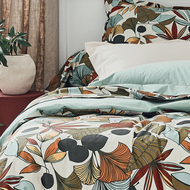 Taie de traversin esprit nature vert <span itemprop=