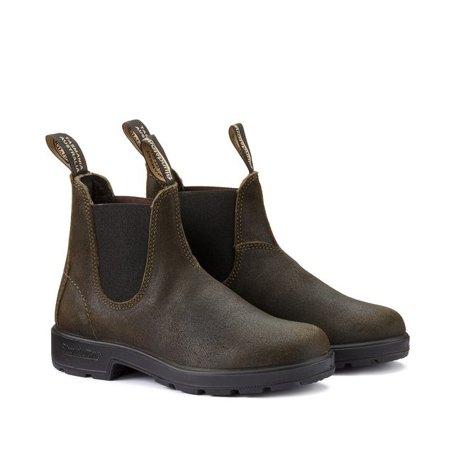 1615 Chelsea Boots in Water-Resistant Leather, olive, BLUNDSTONE