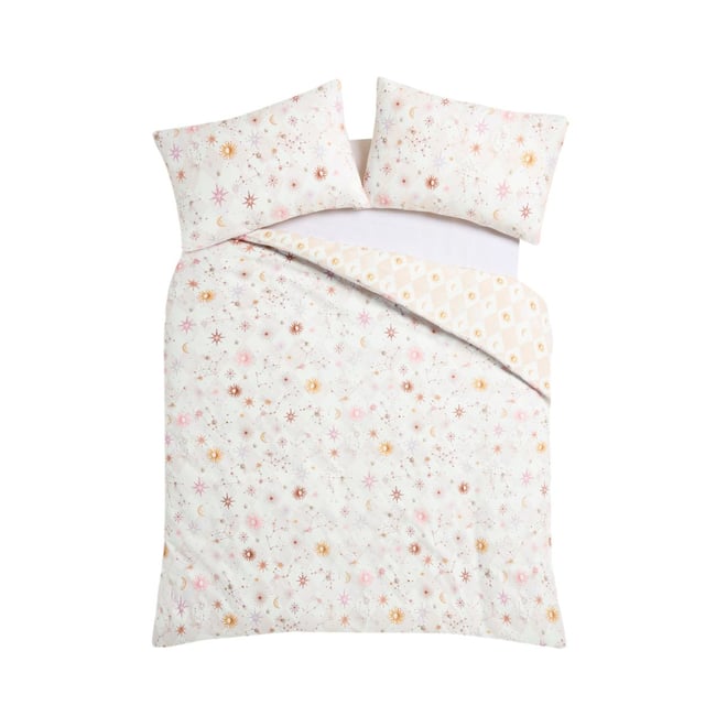 Parure de lit réversible à motif horoscope multi-couleurs <span itemprop=
