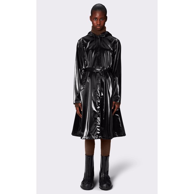 Veste imperméable à capuche A-LINE LONG JACKET - RAINS