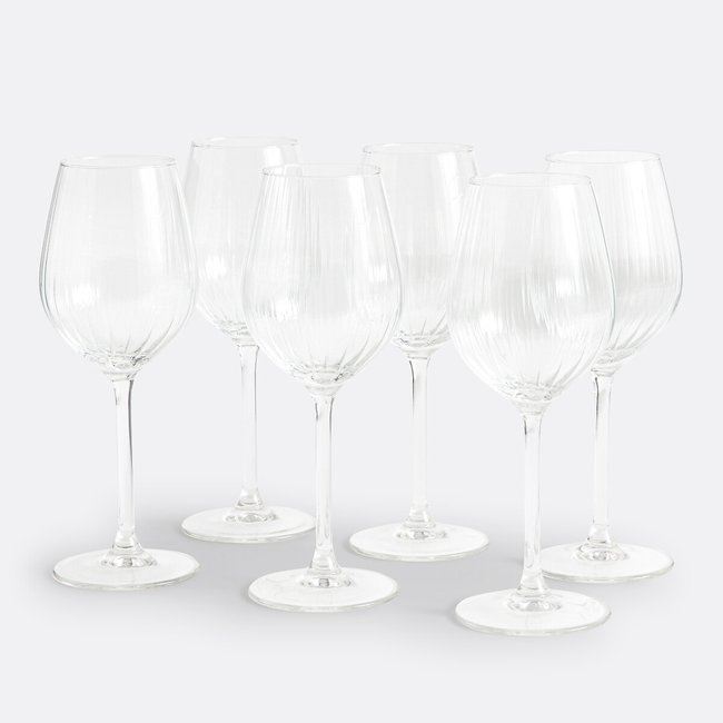 6er-Set Weingläser mit Struktur Pliso transparent LA REDOUTE INTERIEURS