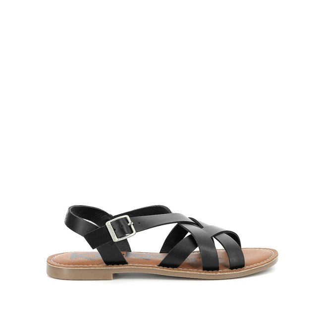 Sandales en cuir Kick Diana noir <span itemprop=