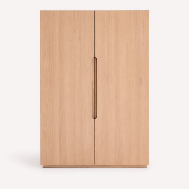 Armario con estantes para vestidor modular, chapa de roble, EVORIA natural <span itemprop=