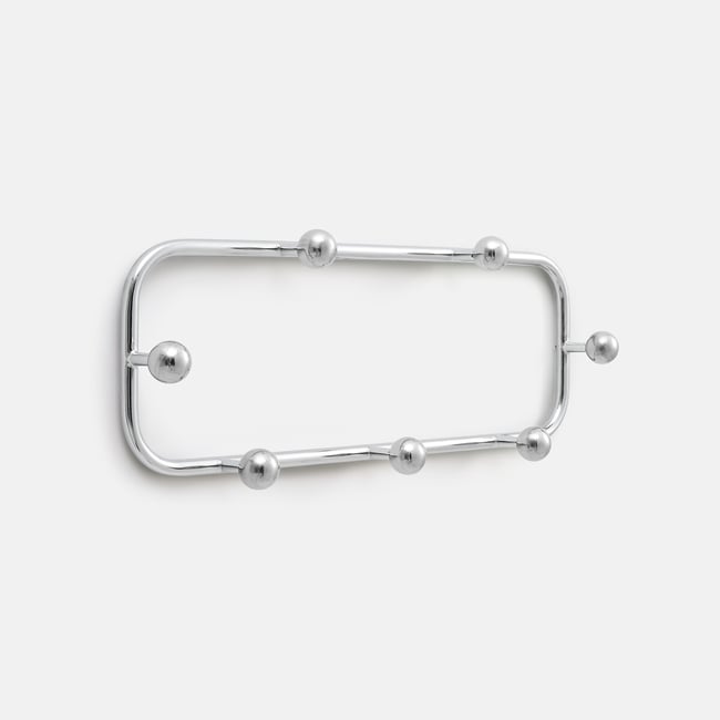 Patère murale design chromée 7 crochets, GIORGIO Couleur coloris chrome <span itemprop=
