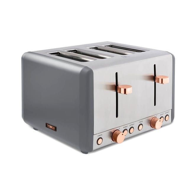 Cavaletto 4-Slice Toaster - T20051, grey, TOWER
