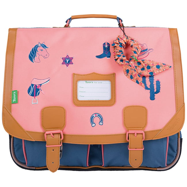 Cartable rose, bleu <span itemprop=
