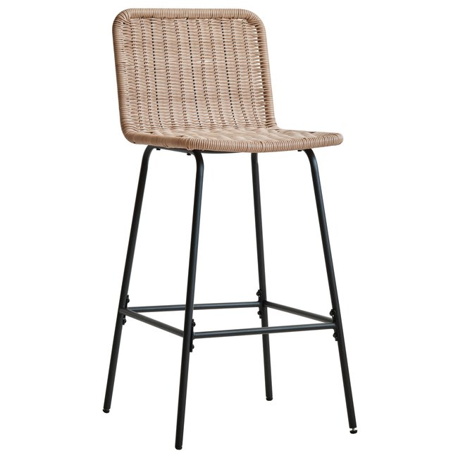 Lot de 2 tabourets de bar en  fibres, BANGKOK Couleur marron clair <span itemprop=