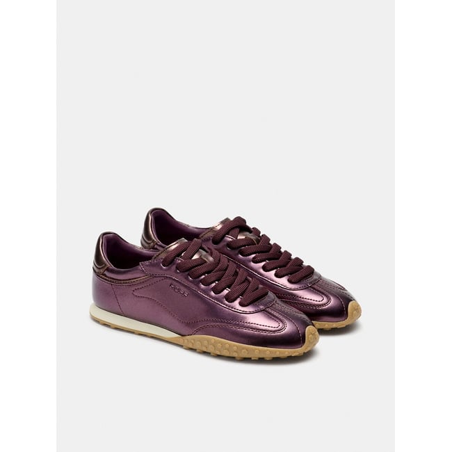 Zapatillas de piel BRIDGE METALLICS BURGUNDY burdeos <span itemprop=