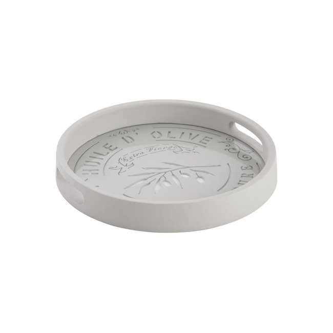 Plateau rond en bois Couleur white <span itemprop=