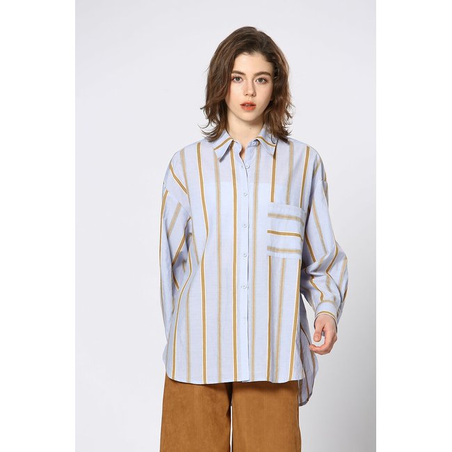 Camicia a righe blu rigato SEE U SOON