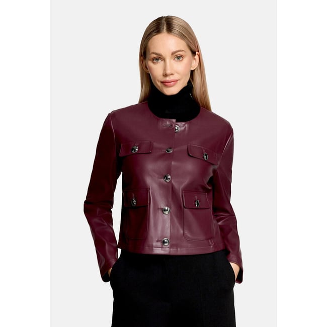 Veste blazer à manches longues dark aubergine <span itemprop=