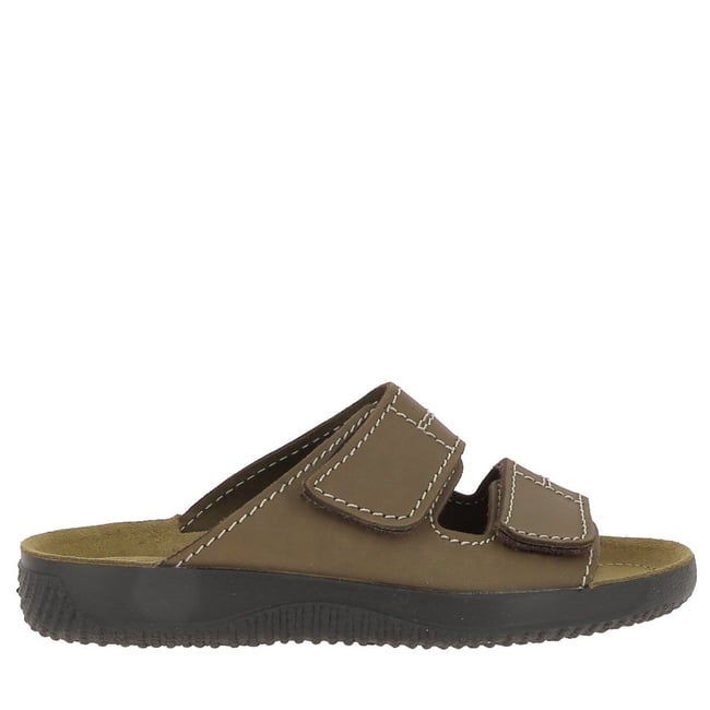 Mules Homme Rohde Foggia-H – Cuir Souple, Semelle Confortable, Fermetures Velcro, Idéales Maison & Extérieur Léger