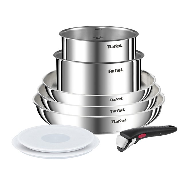 Batterie de cuisine 8 pièces Ingénio Emotion inox <span itemprop=