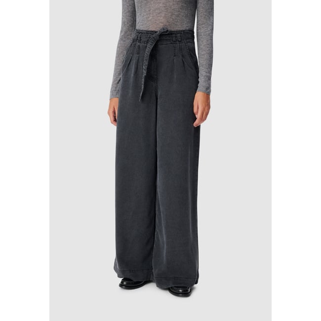 Jean large avec ceinture ELISA gris <span itemprop=