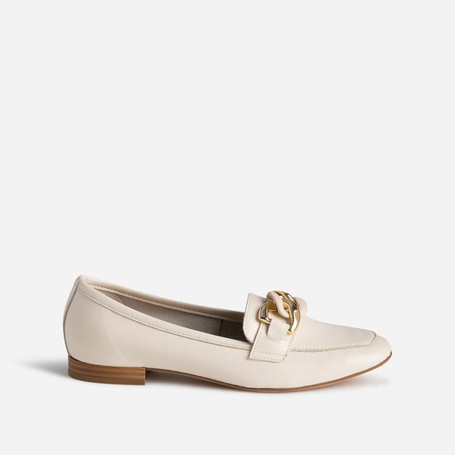Mocassin en cuir FOGONY creme <span itemprop=