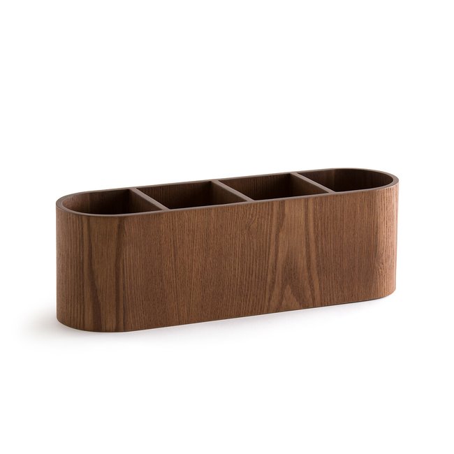 Warlo 4-Compartment Pencil Pot, walnut color stained, LA REDOUTE INTERIEURS