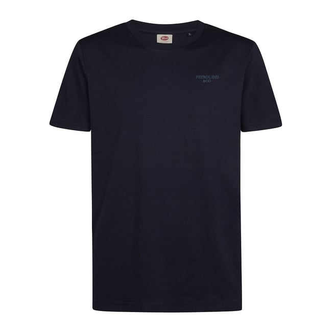 T-shirt col rond manches courtes bleu marine <span itemprop=