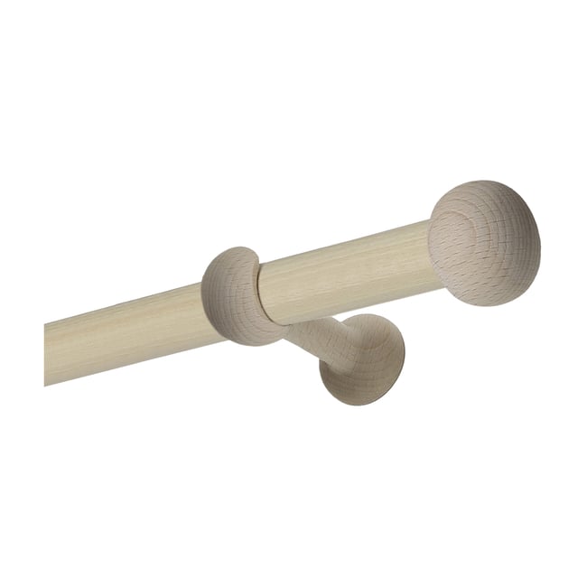 Kit tringle à rideaux en bois hêtre D28 mm - MOBOIS