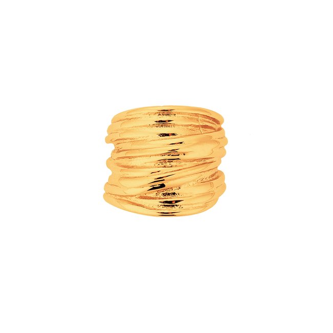 Bague en acier inoxydable ALEXANDRIA doré <span itemprop=