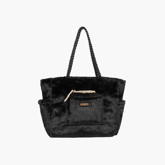 Grand sac shopper  Tigra noir,doré <span itemprop=