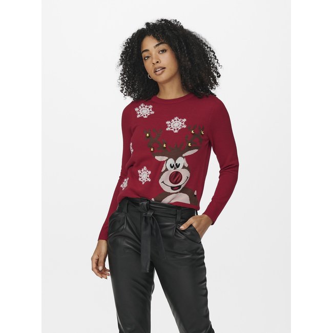 Pull En Maille ONLXMAS Pull en maille high risk red <span itemprop=