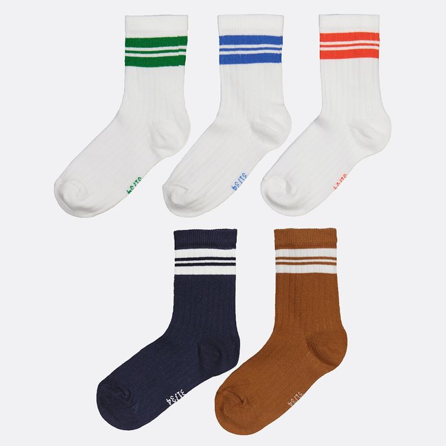 Lot de 5 paires de chaussettes multicolore <span itemprop=