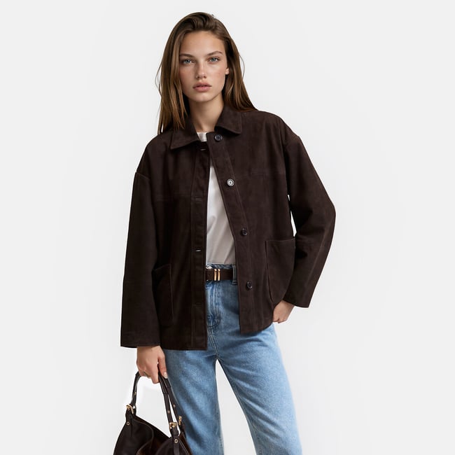 Suede Buttoned Jacket - LA REDOUTE COLLECTIONS