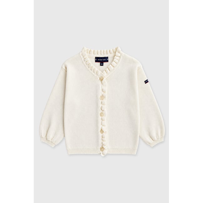 Gilet boutonné Kids - coton et laine nature <span itemprop=
