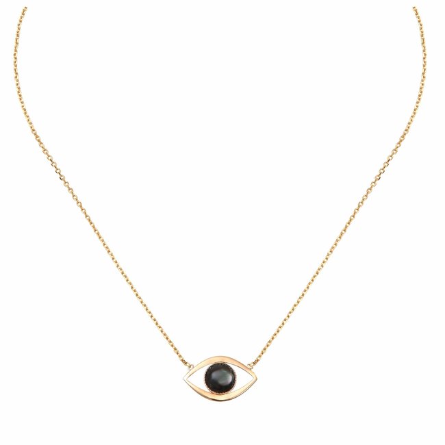 Collier eros grand modele nacre grise gris <span itemprop=
