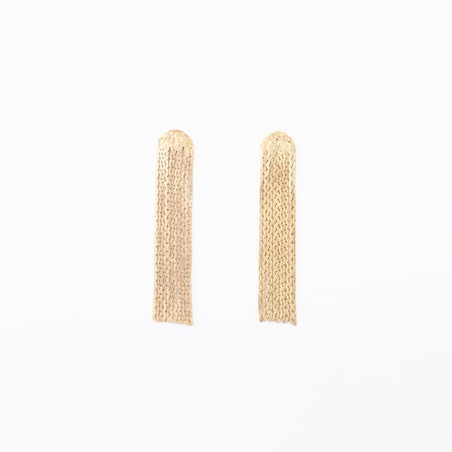 Boucles d'oreilles chaîne serpent dorée doré <span itemprop=