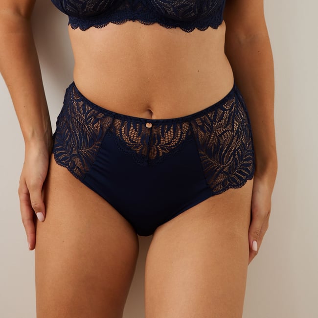 Culotte haute Méline bleu <span itemprop=