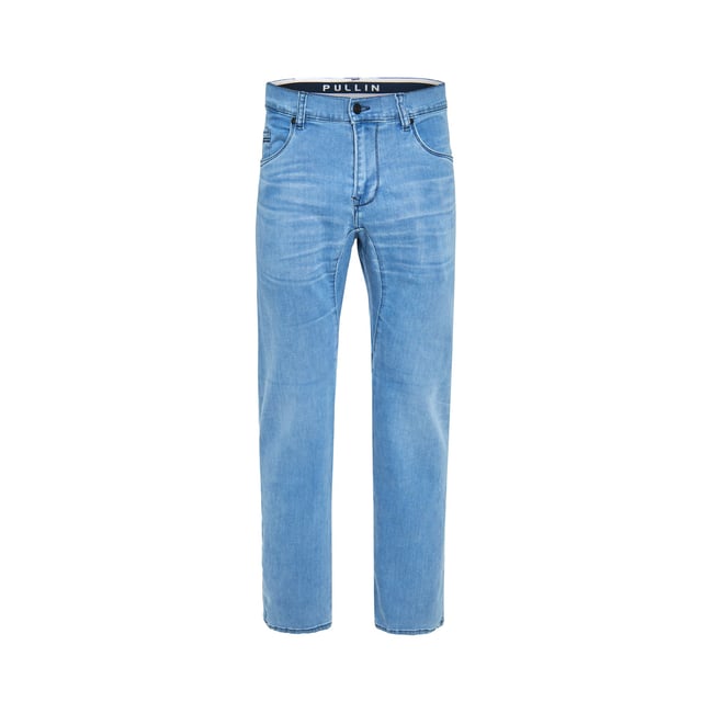 PANTALON STRAIGHT SOFT bleu <span itemprop=