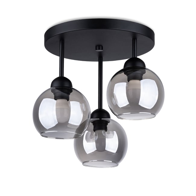 Lustre Acier Noir E27 3 Alino Couleur noir <span itemprop=