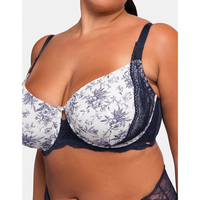 Soutien-gorge à armatures imprimé Elliana marine/blanc <span itemprop=