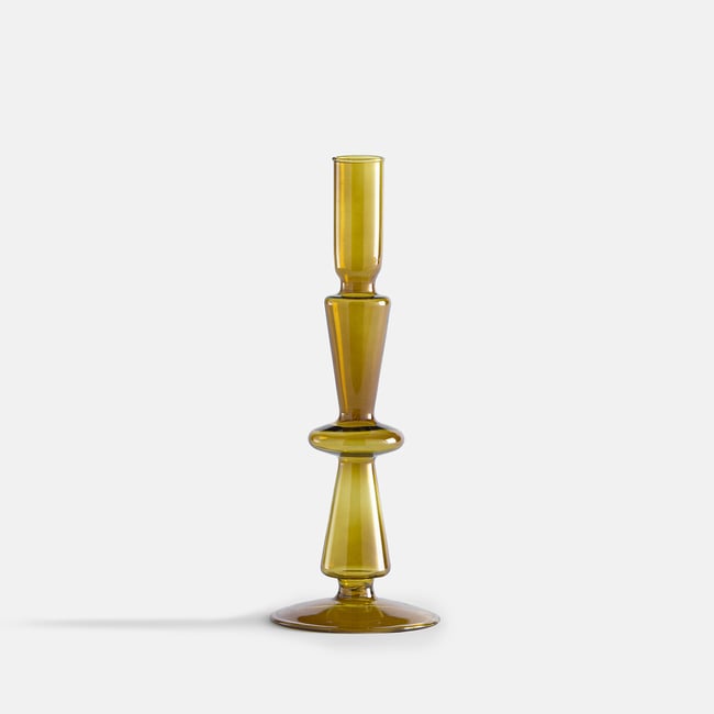 Kandelaar in glas H25 cm, Chilava <span itemprop=