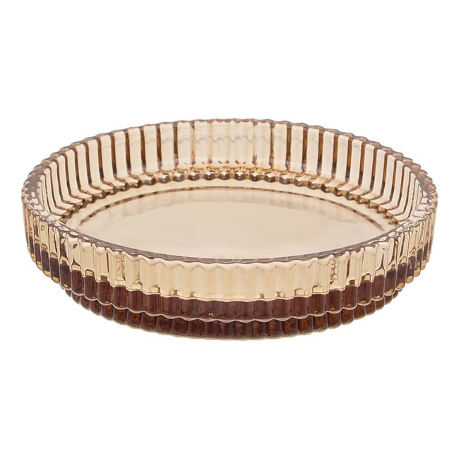 Porte-savon rond en verre SOLIS Couleur ambre <span itemprop=