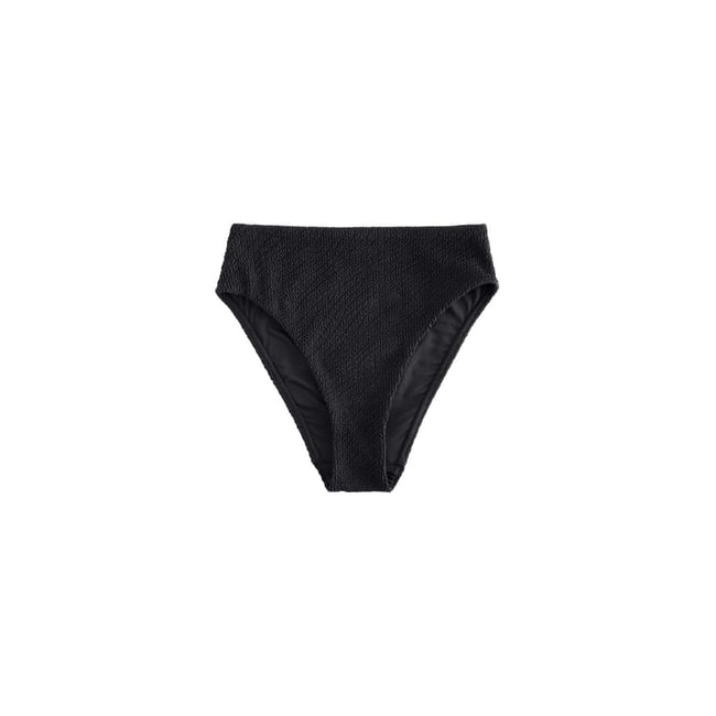 Bas de bikini effet froissé noir <span itemprop=