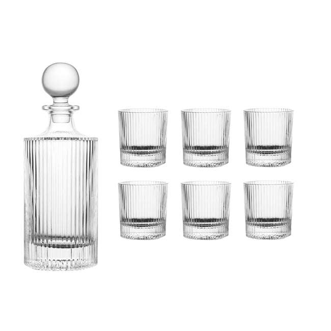 Coffret carafe avec 6 verres Malt Couleur transparent / cristal <span itemprop=