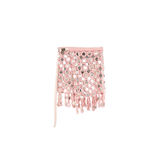 Paréo court miroirs rose <span itemprop=