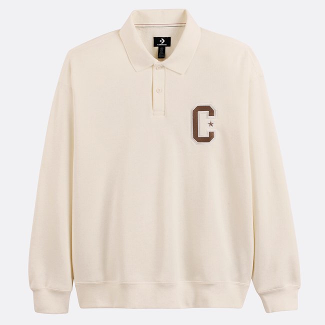Polo Neck Sweatshirt, cream, CONVERSE
