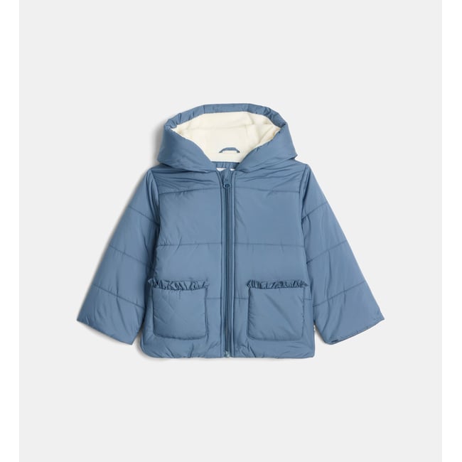 Doudoune tizia capuche bleu moyen <span itemprop=